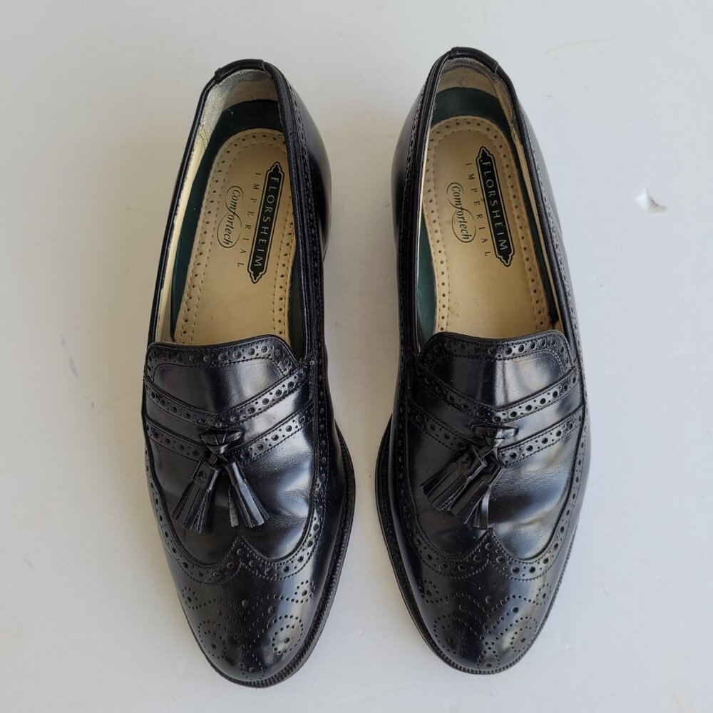 Florsheim Imperial Black Leather Men's Shoes 8 - Picture 3 of 14